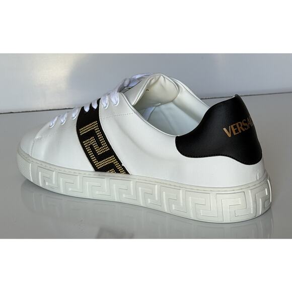 Versace Greek key Men\'s White/Black Leather Sneakers 13 US (46) 1014460 NIB $725 main image 16